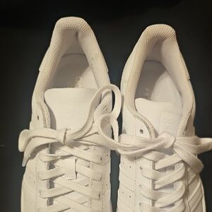 Adidas All-White Lace-Up Sneakers